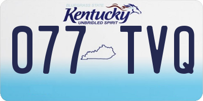 KY license plate 077TVQ