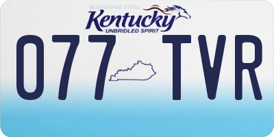 KY license plate 077TVR
