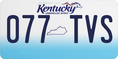 KY license plate 077TVS