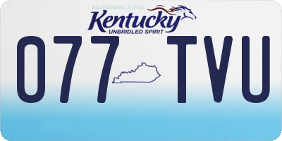 KY license plate 077TVU