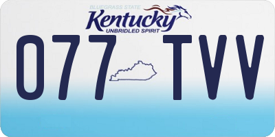 KY license plate 077TVV