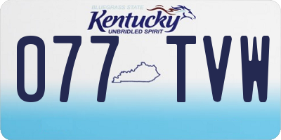 KY license plate 077TVW