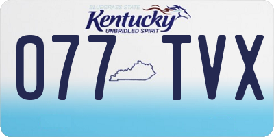 KY license plate 077TVX
