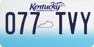 KY license plate 077TVY