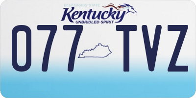 KY license plate 077TVZ