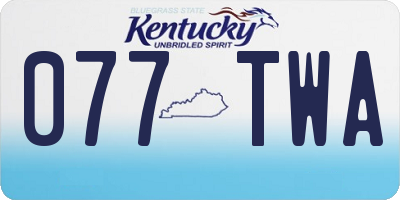 KY license plate 077TWA