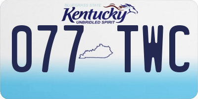 KY license plate 077TWC
