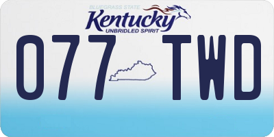 KY license plate 077TWD