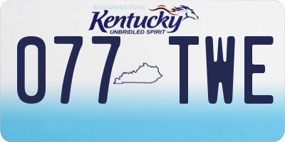 KY license plate 077TWE