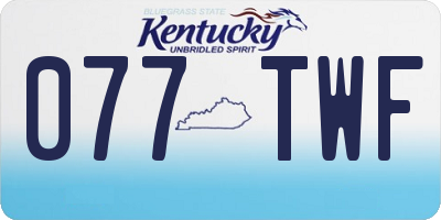 KY license plate 077TWF