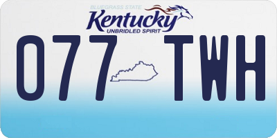 KY license plate 077TWH