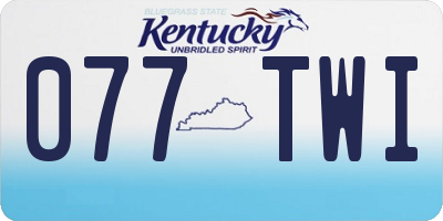 KY license plate 077TWI