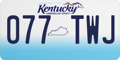 KY license plate 077TWJ