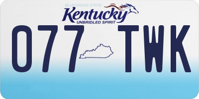 KY license plate 077TWK