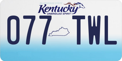 KY license plate 077TWL
