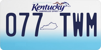 KY license plate 077TWM