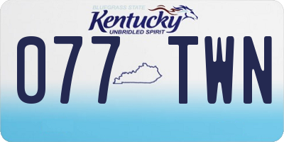 KY license plate 077TWN