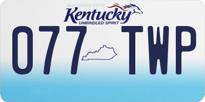 KY license plate 077TWP
