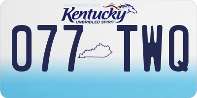 KY license plate 077TWQ