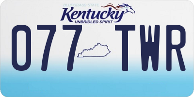 KY license plate 077TWR