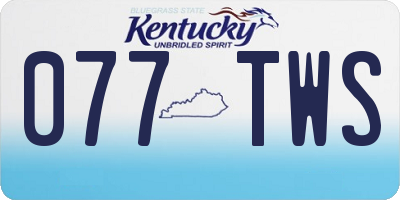 KY license plate 077TWS