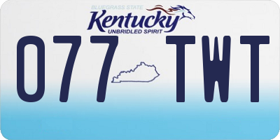 KY license plate 077TWT