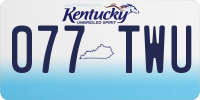 KY license plate 077TWU