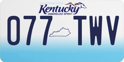 KY license plate 077TWV