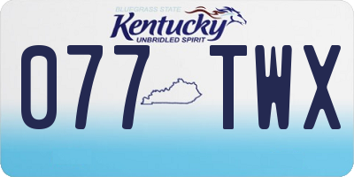 KY license plate 077TWX