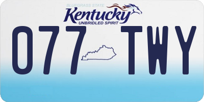 KY license plate 077TWY