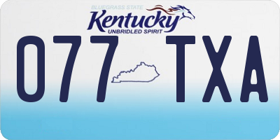 KY license plate 077TXA