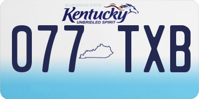 KY license plate 077TXB
