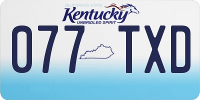KY license plate 077TXD