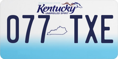 KY license plate 077TXE