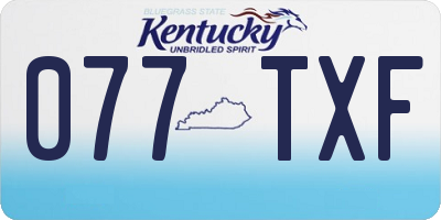 KY license plate 077TXF