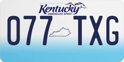 KY license plate 077TXG