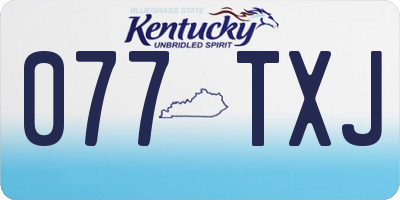 KY license plate 077TXJ