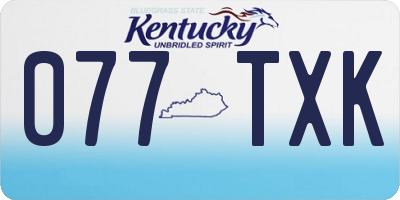 KY license plate 077TXK