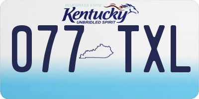 KY license plate 077TXL
