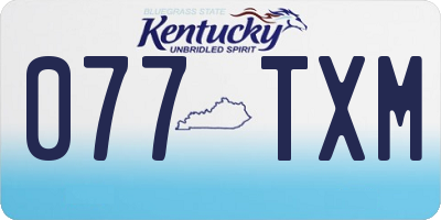 KY license plate 077TXM