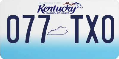 KY license plate 077TXO