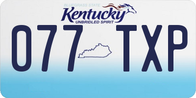 KY license plate 077TXP