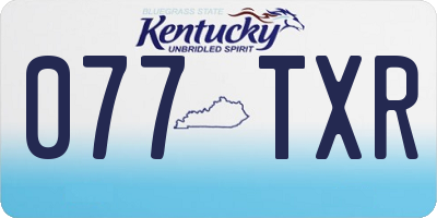 KY license plate 077TXR