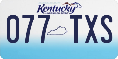 KY license plate 077TXS