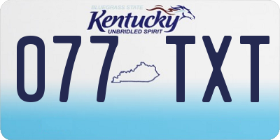 KY license plate 077TXT