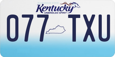 KY license plate 077TXU