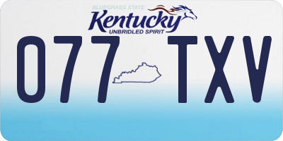 KY license plate 077TXV
