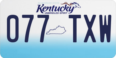 KY license plate 077TXW