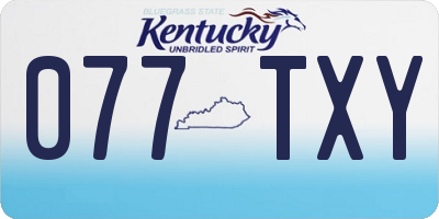 KY license plate 077TXY