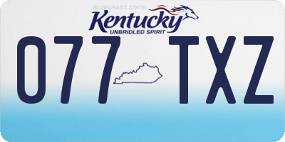 KY license plate 077TXZ